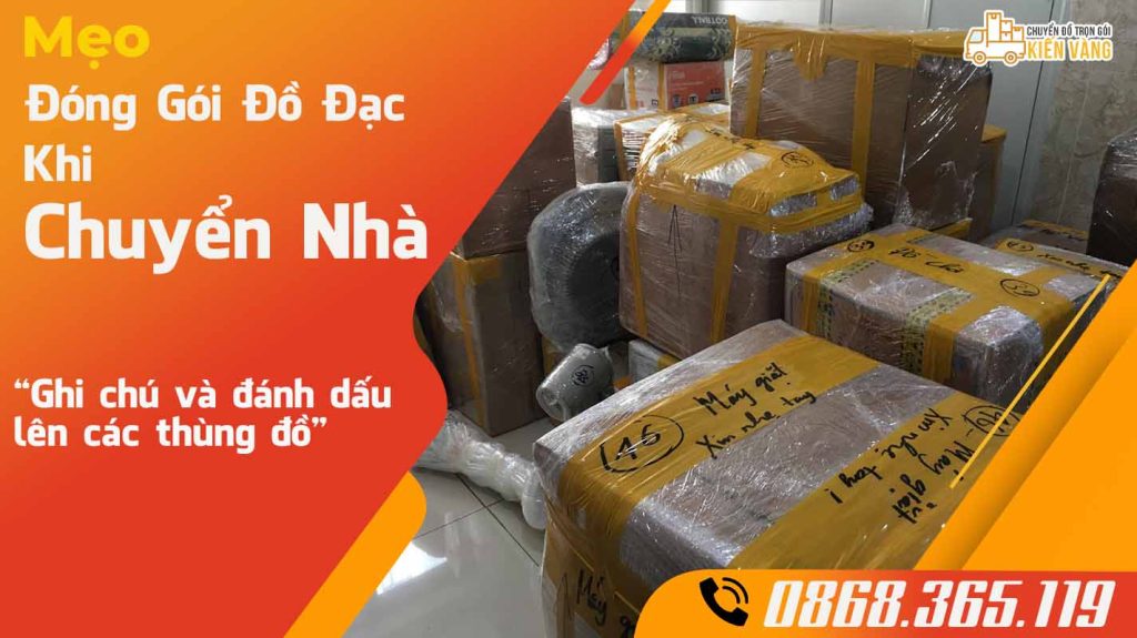 Ghi chú và đánh dấu lên các thùng đồ